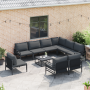 Conjunto de sofá de jardín 10 pcs Antracita Acero