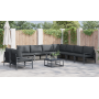 Conjunto de sofá de jardín 10 pcs Antracita Acero