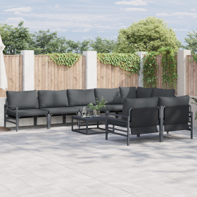 Conjunto de sofá de jardín 8 pcs Antracita Acero