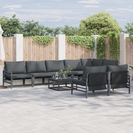 Conjunto de sofá de jardín 8 pcs Antracita Acero