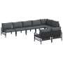 Conjunto de sofá de jardín 8 pcs Antracita Acero