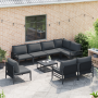 Conjunto de sofá de jardín 8 pcs Antracita Acero