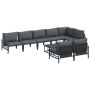 Conjunto de sofá de jardín 9 pcs Antracita Acero