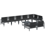 Conjunto de sofá de jardín 9 pcs Antracita Acero