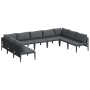 Conjunto de sofá de jardín 9 pcs Antracita Acero