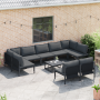 Conjunto de sofá de jardín 9 pcs Antracita Acero