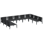 Conjunto de sofá de jardín 9 pcs Antracita Acero