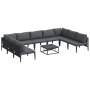 Conjunto de sofá de jardín 10 pcs Antracita Acero
