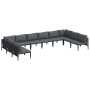 Conjunto de sofá de jardín 10 pcs Antracita Acero