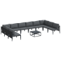 Conjunto de sofá de jardín 11 pcs Antracita Acero