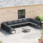 Conjunto de sofá de jardín 11 pcs Antracita Acero