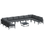 Conjunto de sofá de jardín 11 pcs Antracita Acero