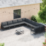 Conjunto de sofá de jardín 11 pcs Antracita Acero