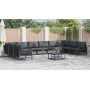Conjunto de sofá de jardín 11 pcs Antracita Acero