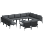 Conjunto de sofá de jardín 12 pcs Antracita Acero