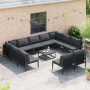 Conjunto de sofá de jardín 12 pcs Antracita Acero