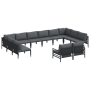 Conjunto de sofá de jardín 12 pcs Antracita Acero