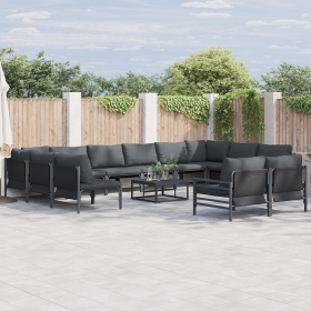 Conjunto de sofá de jardín 13 pcs Antracita Acero