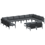 Conjunto de sofá de jardín 13 pcs Antracita Acero