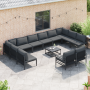 Conjunto de sofá de jardín 13 pcs Antracita Acero