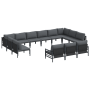 Conjunto de sofá de jardín 13 pcs Antracita Acero
