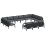 Conjunto de sofá de jardín 14 pcs Antracita Acero
