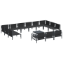 Conjunto de sofá de jardín 14 pcs Antracita Acero