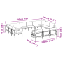 Conjunto de sofá de jardín 14 pcs Antracita Acero