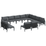 Conjunto de sofá de jardín 12 pcs Antracita Acero