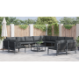Conjunto de sofá de jardín 12 pcs Antracita Acero