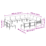 Conjunto de sofá de jardín 12 pcs Antracita Acero