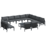 Conjunto de sofá de jardín 13 pcs Antracita Acero