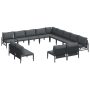 Conjunto de sofá de jardín 13 pcs Antracita Acero