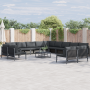 Conjunto de sofá de jardín 14 pcs Antracita Acero