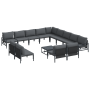 Conjunto de sofá de jardín 14 pcs Antracita Acero
