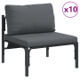 Conjunto de sofá de jardín 14 pcs Antracita Acero