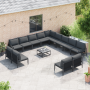 Conjunto de sofá de jardín 14 pcs Antracita Acero