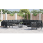 Conjunto de sofá de jardín 14 pcs Antracita Acero