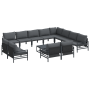 Conjunto de sofá de jardín 13 pcs Antracita Acero