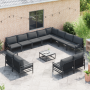 Conjunto de sofá de jardín 13 pcs Antracita Acero