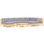 10-piece garden furniture set with solid pine wood cushions by vidaXL, Garden sets - Ref: Foro24-3096712, Price: 733,47 €, Di...