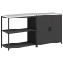 Juego de Almacenamiento de Cocina 2 pcs Negro 150 x 50 x 92 cm
