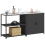 Juego de Almacenamiento de Cocina 2 pcs Negro 150 x 50 x 92 cm