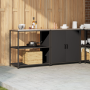 Juego de Almacenamiento de Cocina 2 pcs Negro 150 x 50 x 92 cm
