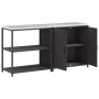 Juego de Almacenamiento de Cocina 2 pcs Negro 150 x 50 x 92 cm