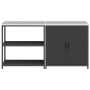 Juego de Almacenamiento de Cocina 2 pcs Negro 150 x 50 x 92 cm