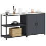 Juego de Almacenamiento de Cocina con estante 2 pcs Antracita
