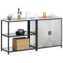 Juego de Almacenamiento de Cocina 2 pcs Plata 150 x 50 x 92 cm