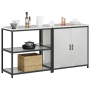 Juego de Almacenamiento de Cocina 2 pcs Plata 150 x 50 x 92 cm
