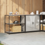 Juego de Almacenamiento de Cocina 2 pcs Plata 150 x 50 x 92 cm